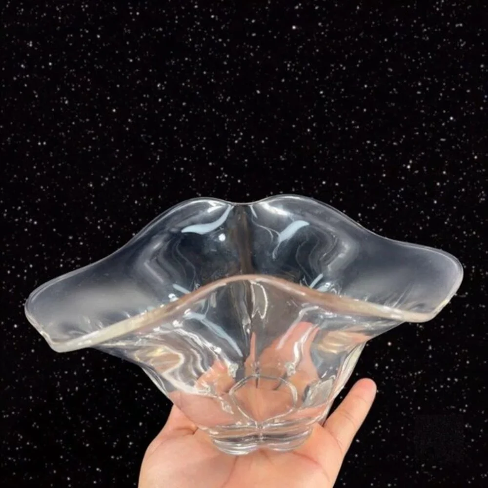 DUNCAN & MILLER Clear Canterbury Centerpiece Crimped Bowl‎ Dish Wavy Top Vintage